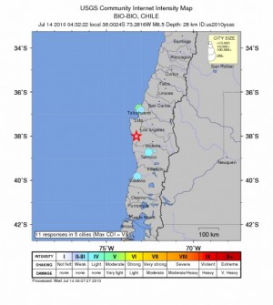 Urgente: Dos fuertes y extensos sismos despiertan a las regiones del Bío-Bío, La Araucanía y Los Ríos